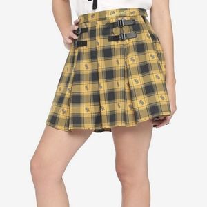 Harry Potter Hufflepuff Plaid Pleated Skirt